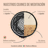 Zafu o cojín de meditación de protección plateado, marca Cudegui