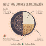 Zafu o cojín de meditación Dharma gris marca Cudegui