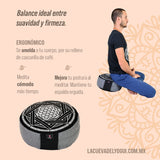 Zafu o cojín de meditación de protección plateado, marca Cudegui
