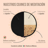Zafu o cojín de meditación negro, marca Cudegui