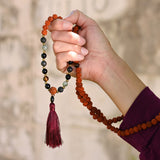 Japamala o rosario budista de rudraksha de protección, marca Cudegui