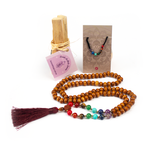 Paquete Chakras – Kit de Armonización con Japamala, Pulsera y Palo Santo