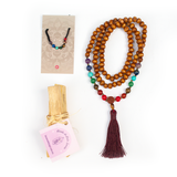 Paquete Chakras – Kit de Armonización con Japamala, Pulsera y Palo Santo