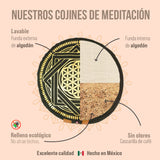 Zafu o cojín de meditación de protección dorado, marca Cudegui