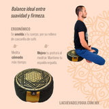 Zafu o cojín de meditación de protección dorado, marca Cudegui