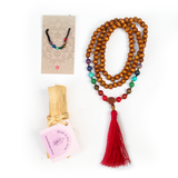 Paquete Chakras – Kit de Armonización con Japamala, Pulsera y Palo Santo