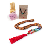 Paquete Chakras – Kit de Armonización con Japamala, Pulsera y Palo Santo