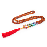 Japamala o rosario budista de rudraksha de Chakras, marca Cudegui