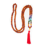 Japamala o rosario budista de rudraksha de Chakras, marca Cudegui