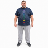Playera Azul de Chakras y Flor de la Vida | Cudegui