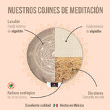 Zafu o cojín de meditación Dharma, color Arena, marca Cudegui
