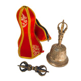 Set de Campana y Dorje Tibetano para Altar Budista y Meditación