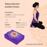 Zafu Rectangular o cojín de meditación de chakras, marca Cudegui
