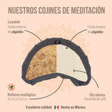 Zafu Lunar Gris, o zafu media lunar Negro , marca Cudegui.