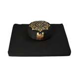 Zabutón, cojín de meditación negro, mejora la comodidad al reducir el impacto de las piernas en el suelo. Un cojín de meditación de alta calidad.