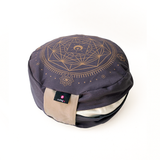 Zafu o cojín de meditación Dharma gris marca Cudegui