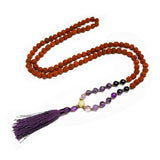 Japamala o rosario budista de rudraksha de Amor y Armonia , marca Cudegui