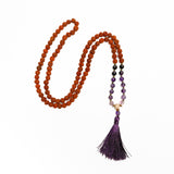 Japamala o rosario budista de rudraksha de Amor y Armonia , marca Cudegui