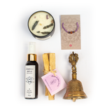 Kit Limpieza Áurica – Palo Santo, Brisa, Vela y Cuenco o campana