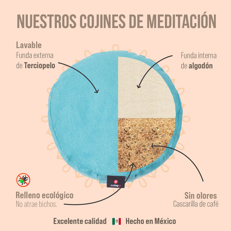 Zafu o cojín de meditación Terciopelo  marca Cudegui