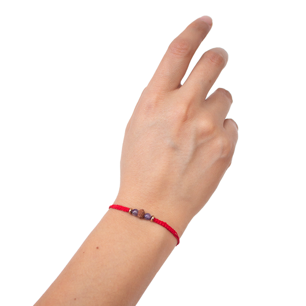 Pulsera de Hilo Rojo Amatista