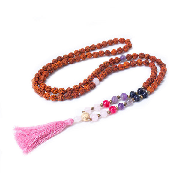 Japamala o rosario budista de rudraksha de amor, marca Cudegui