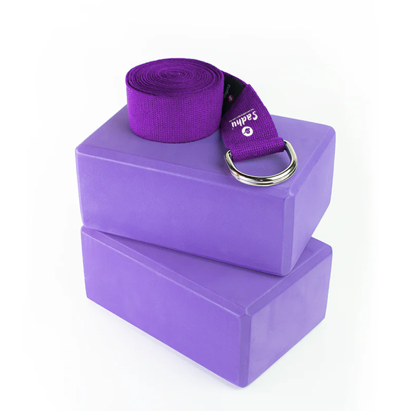 Paquete de 2 Bloques de Foamy y Cinturón para Yoga