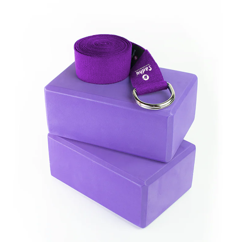 Paquete de 2 Bloques de Foamy y Cinturón para Yoga