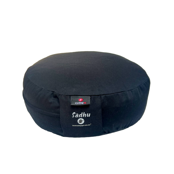 Zafu o cojín de meditación negro  Sadhu marca Cudegui