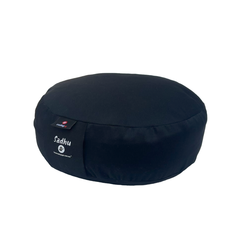 Zafu o cojín de meditación negro  Sadhu marca Cudegui