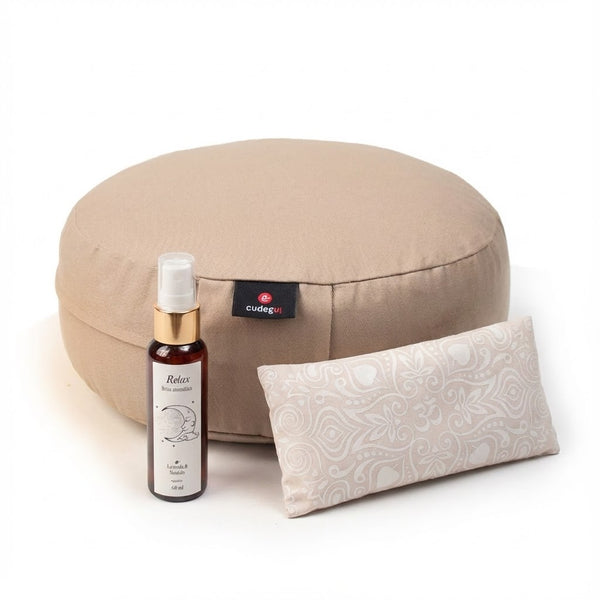 Paquete Relax - Kit de Relajación con Zafu, Almohadilla y Brisa Aromática