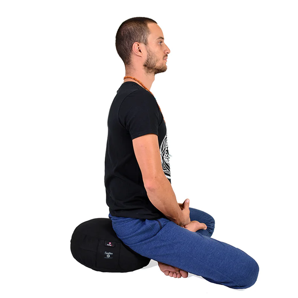 Zafu o cojín de meditación negro  Sadhu marca Cudegui