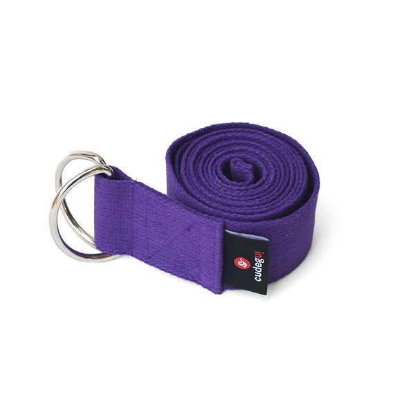 Cinturón o correa para yoga morado. Yoga prop
